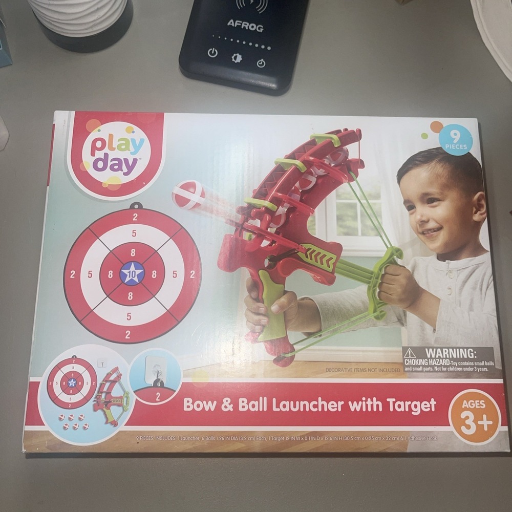 Bow and Ball Launcher with target Play Day Ages 3 and Up